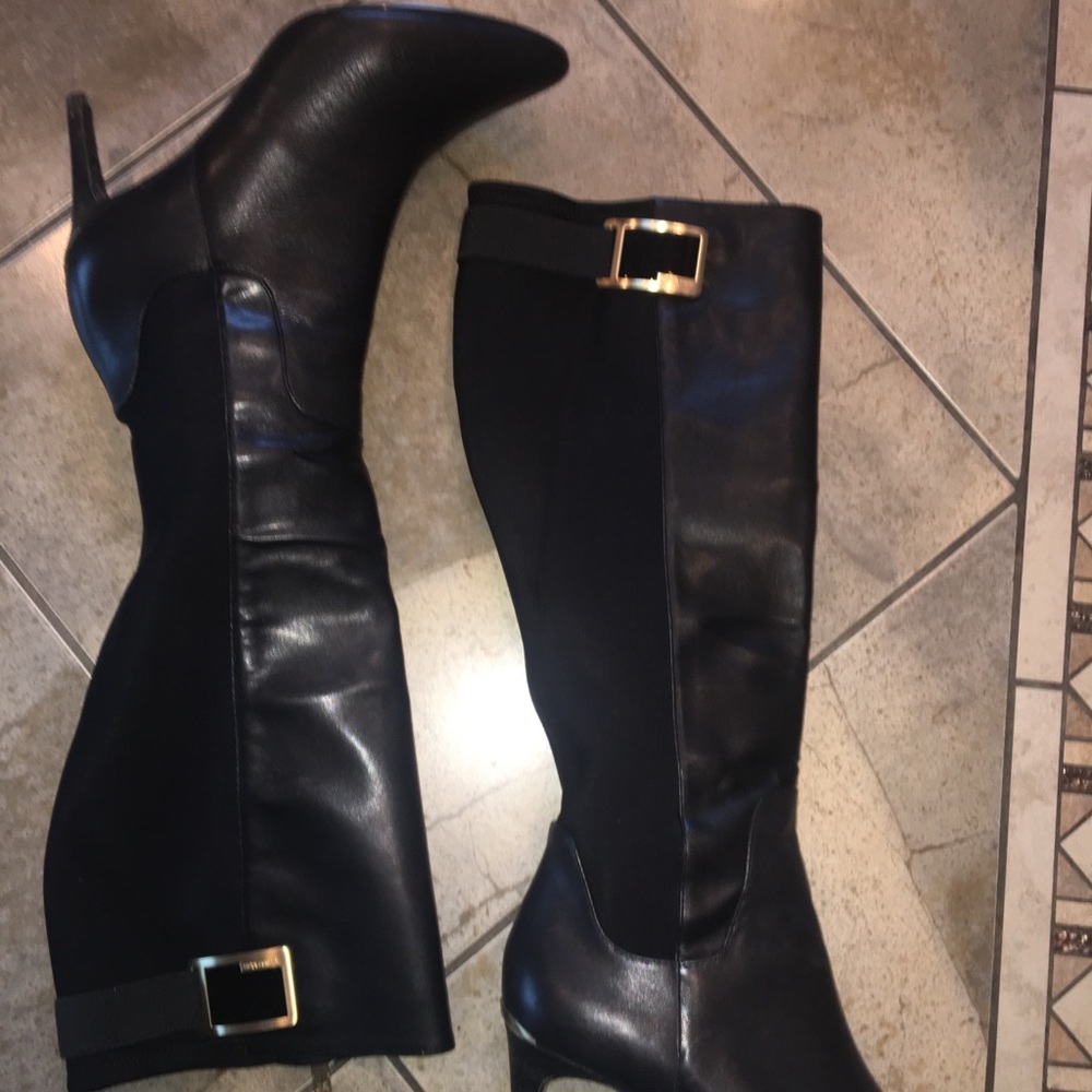 Calvin Klein, dress heel black boots